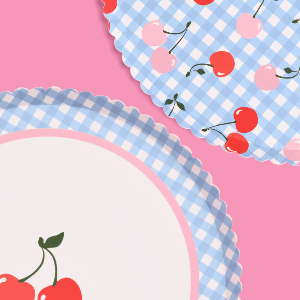 Cherry Plates - 24 Paper Plates