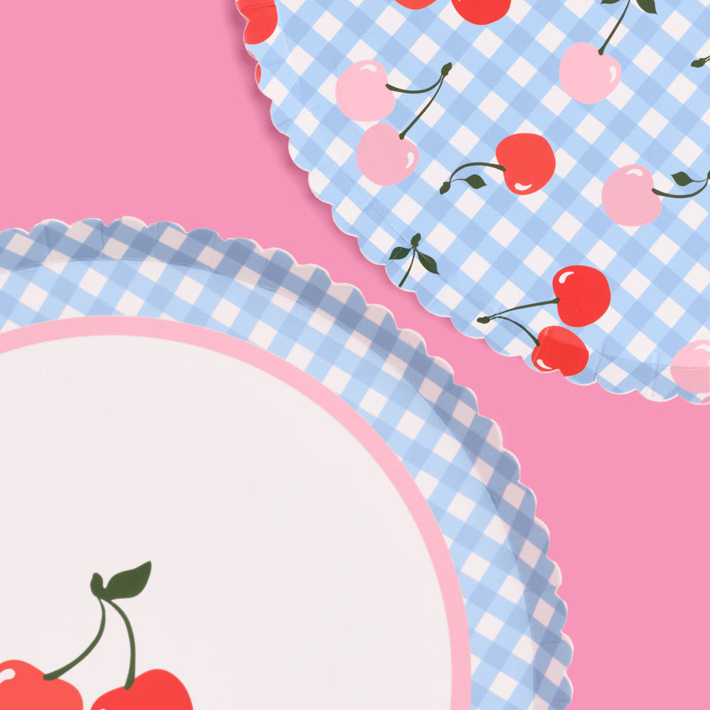 Cherry Tableware Bundle - Paper Plates, Cups + Napkins
