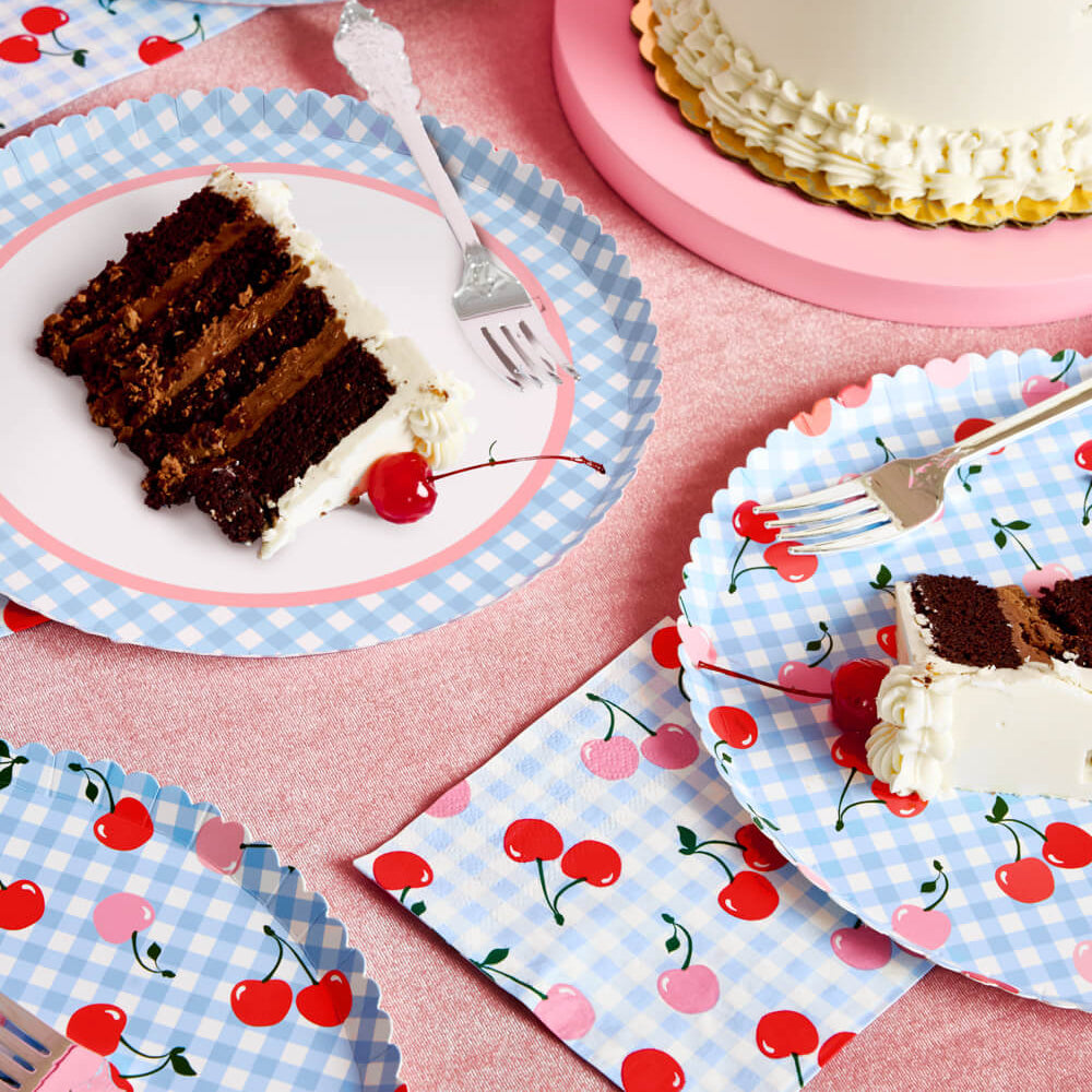 Cherry Plates - 24 Paper Plates