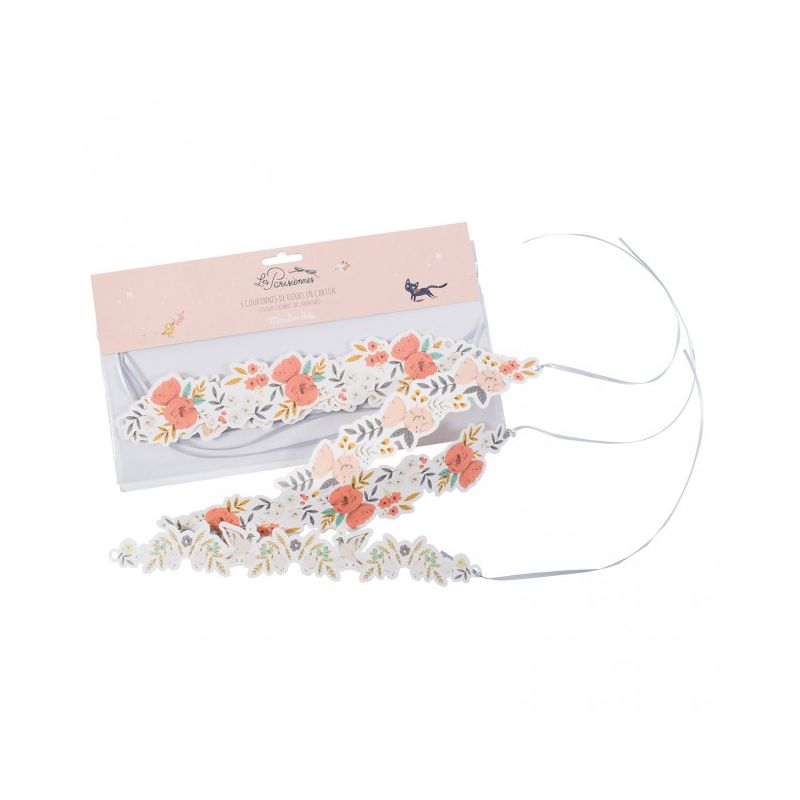 Set of 6 Floral Crowns in Cardboard - HoneyBug