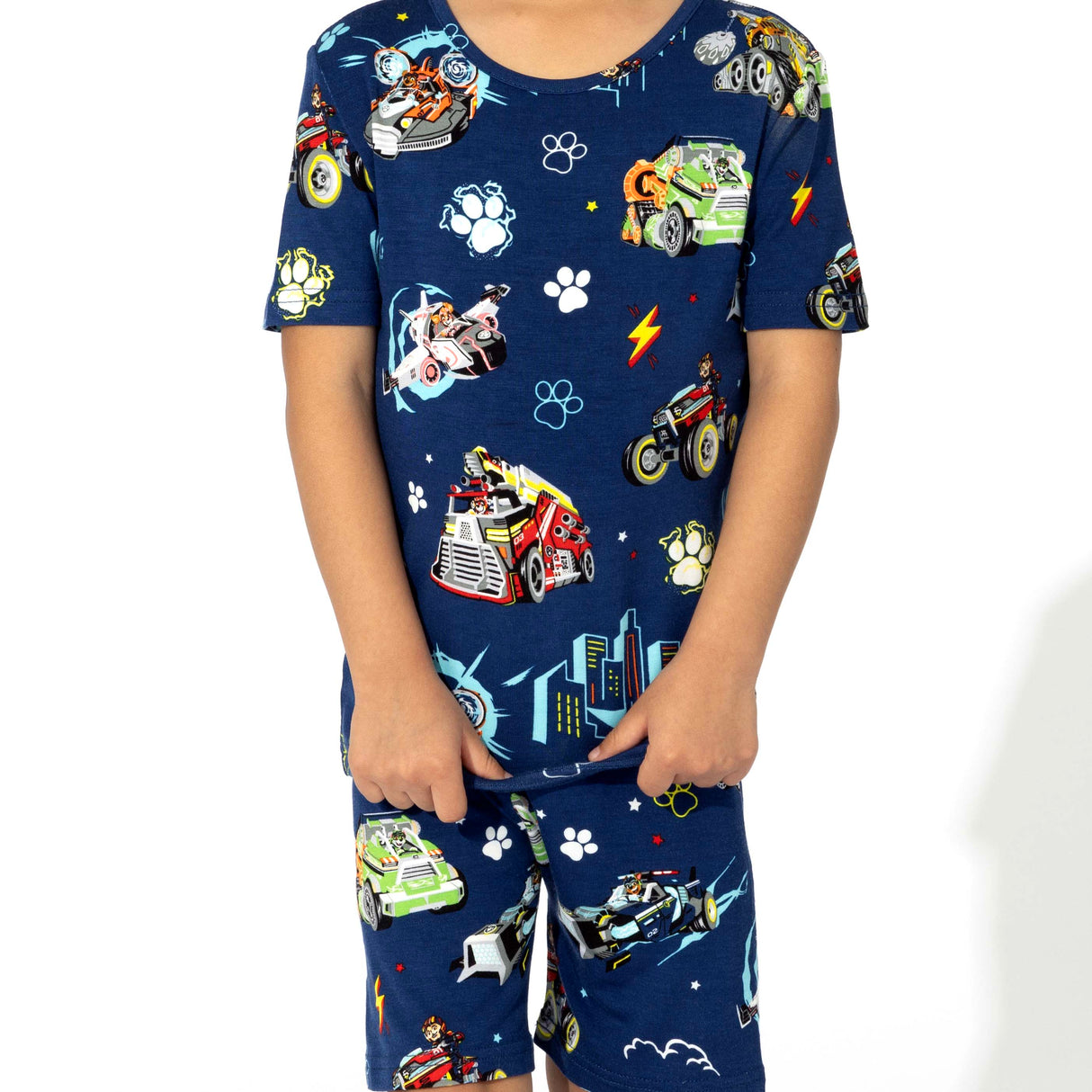 PAW Patrol: The Mighty Movie - Mighty Vehicles Bamboo Kids Pajama Short Set - HoneyBug