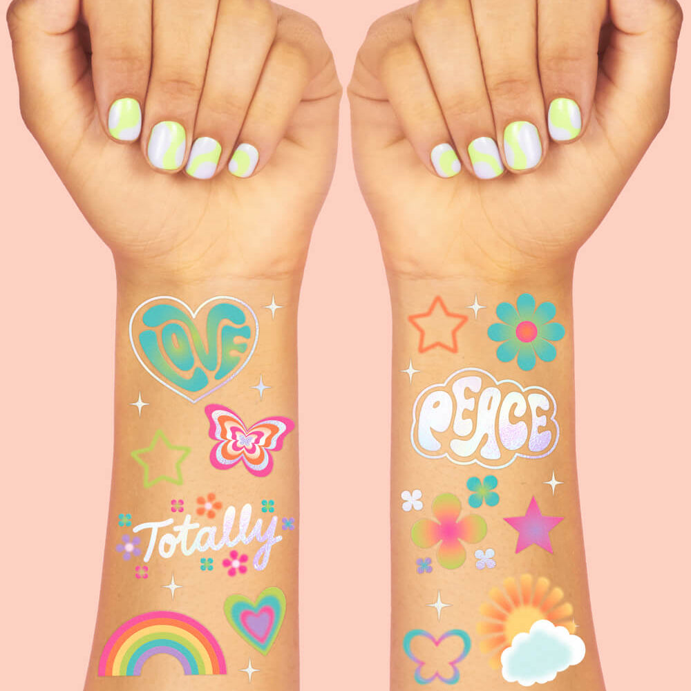 Groovy Rainbow Tats - 68 Temporary Tattoos