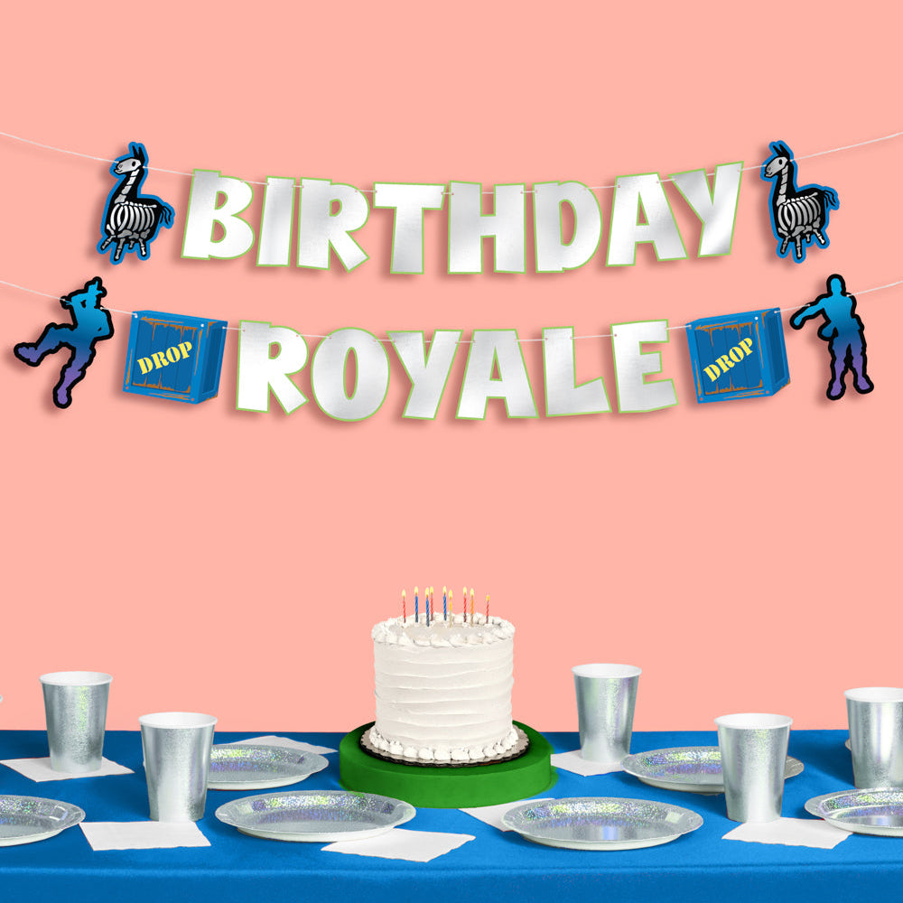 Birthday Royale Banner - Silver Foil Banner