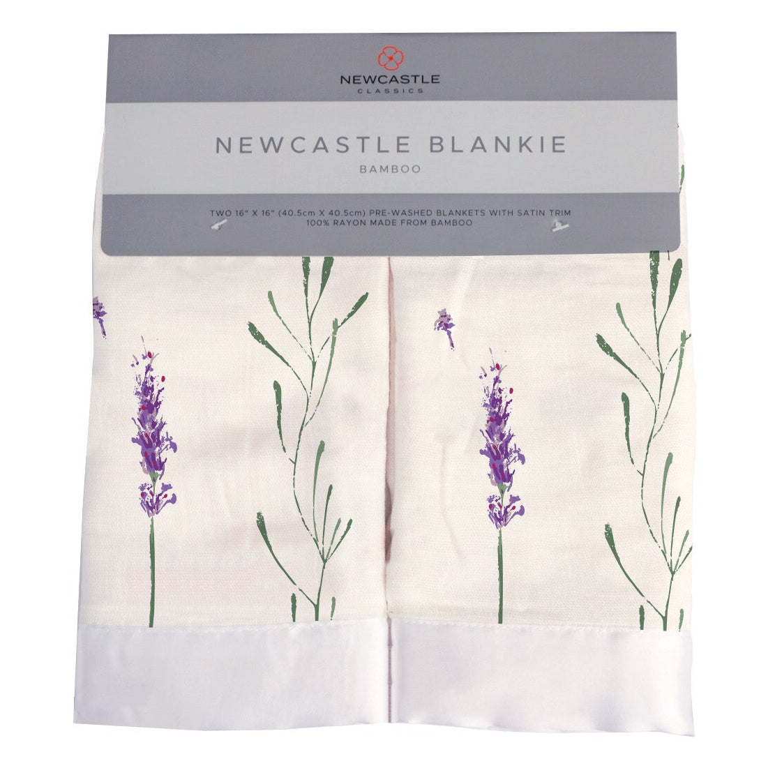 Lavender Stems Bamboo Muslin Security Baby Blankie