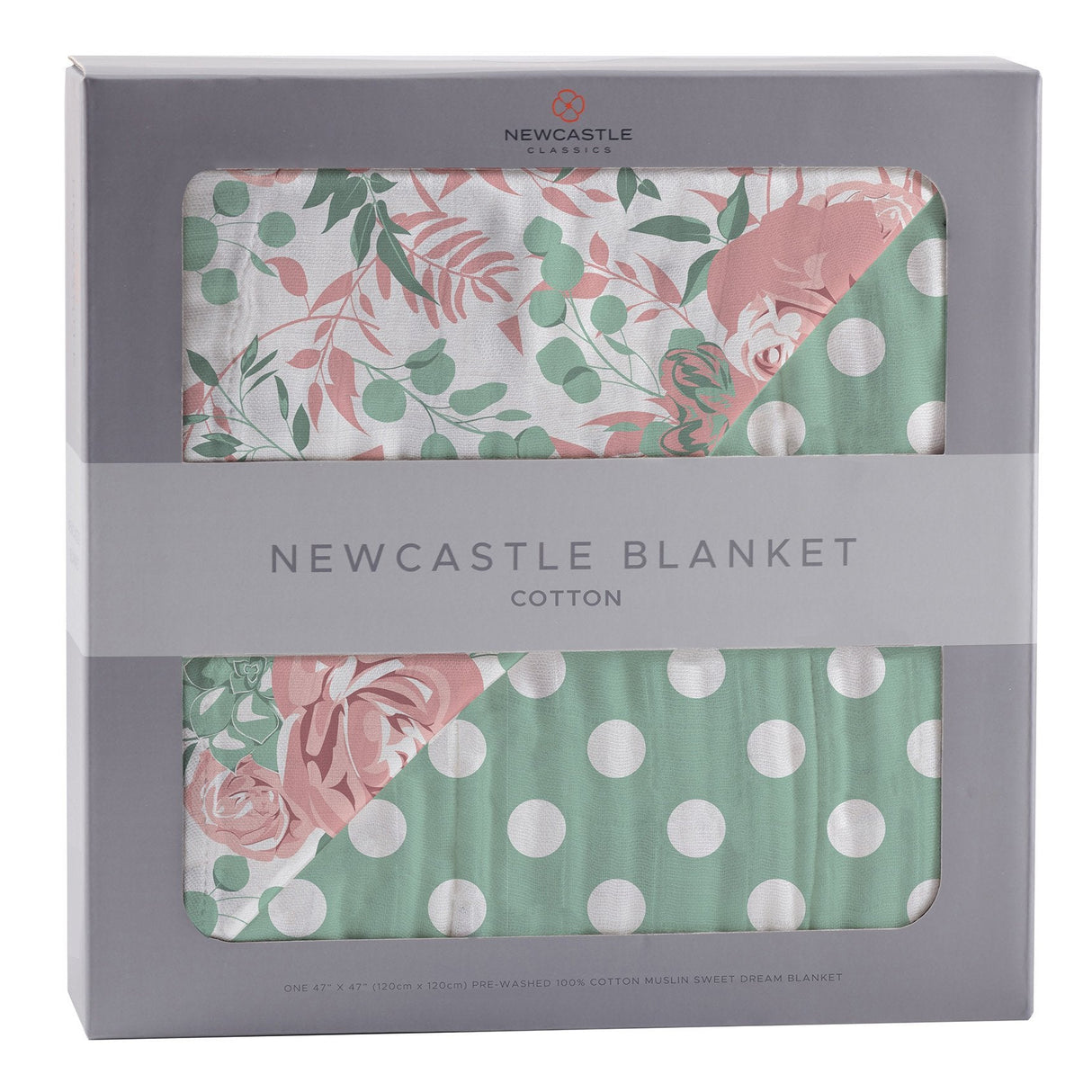 Desert Rose & Jade Polka Dot Cotton Muslin Blanket