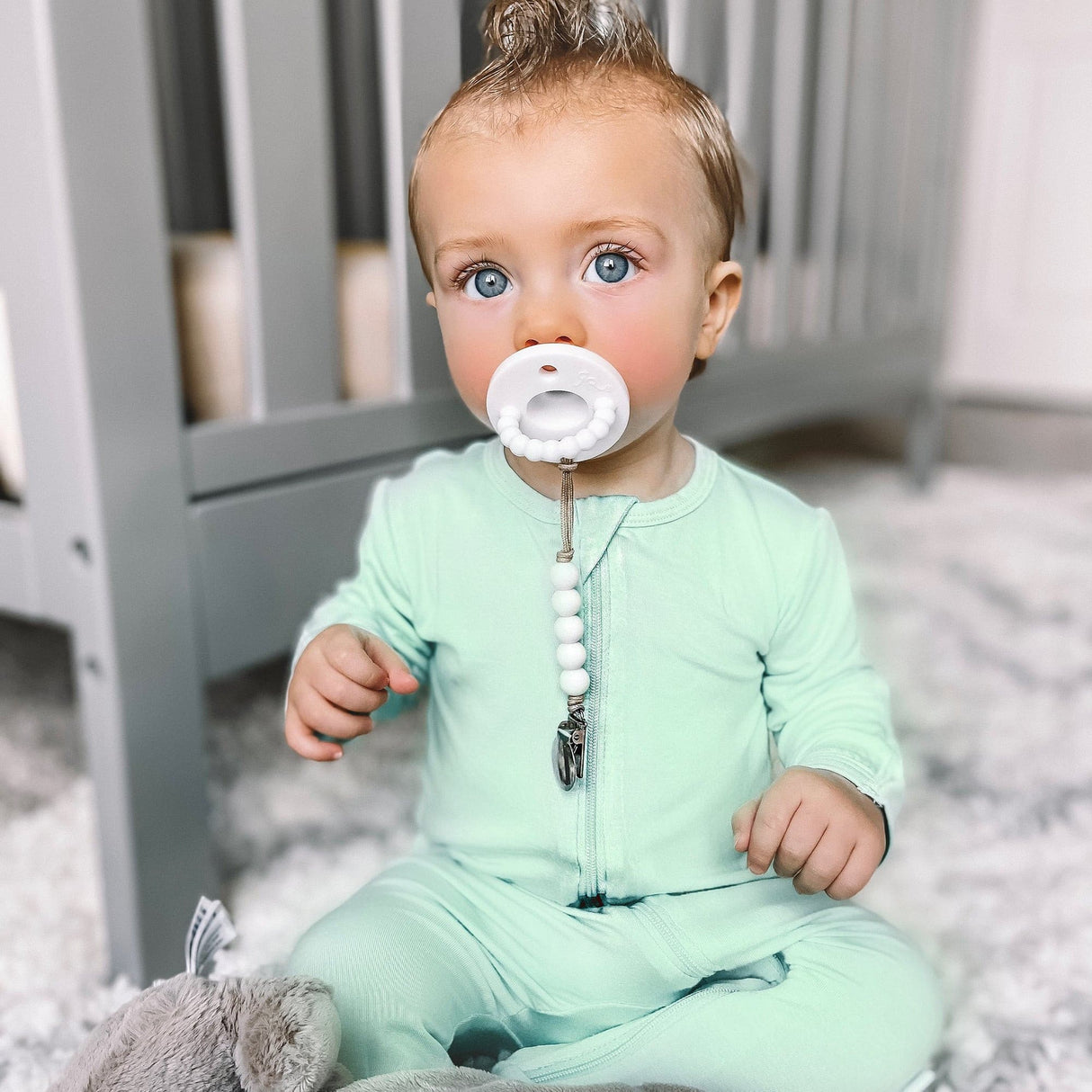 Green Zippered Footie - HoneyBug