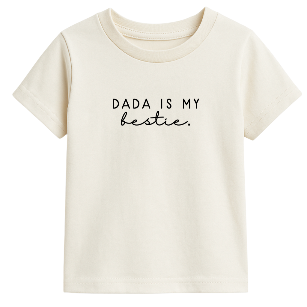 Dada is My Bestie Organic Cotton Kids T-shirt Short Sleeve - HoneyBug