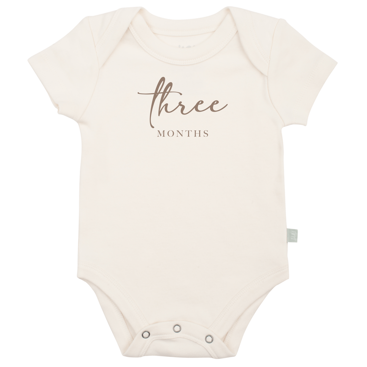 graphic bodysuit | three months milestone taupe - HoneyBug