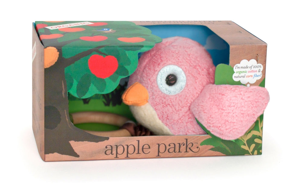 Crawling Critter Teething Toy - Pink Birdy - HoneyBug