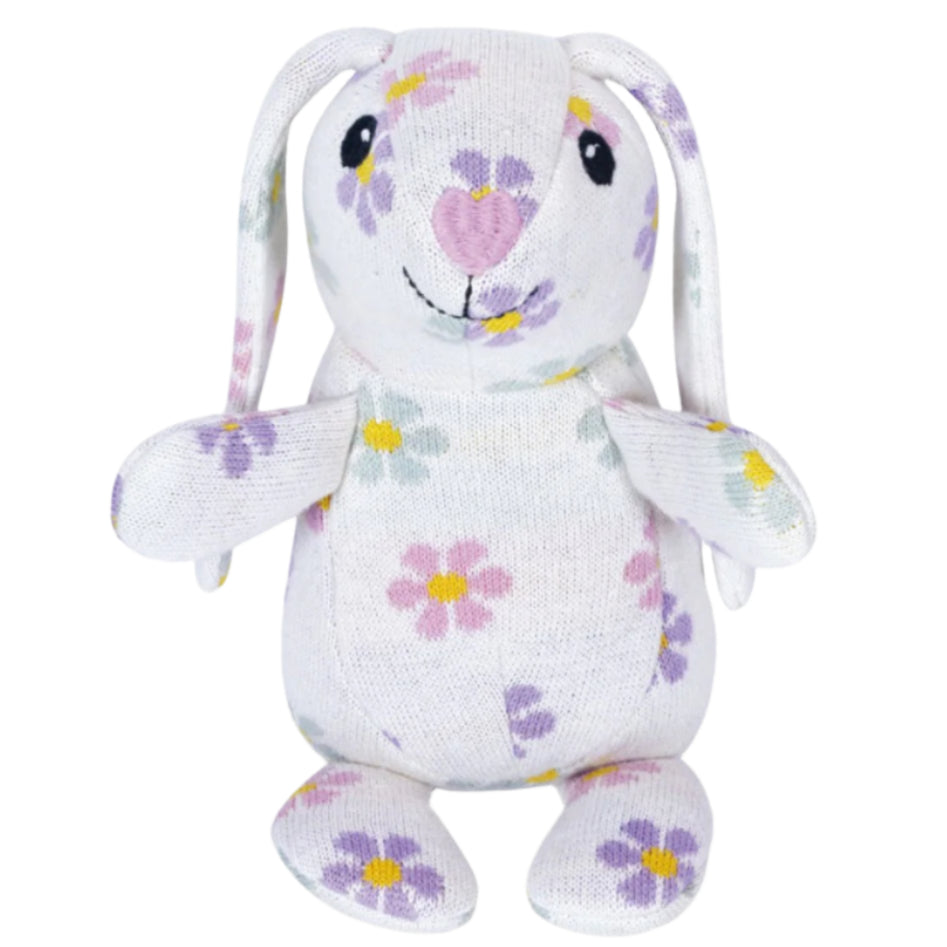 Knit Patterned Bunny Plush - Daisy - HoneyBug