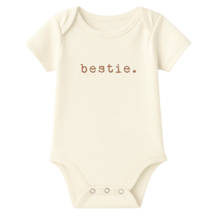 Bestie Clay Organic Cotton Baby Bodysuit Short Sleeve