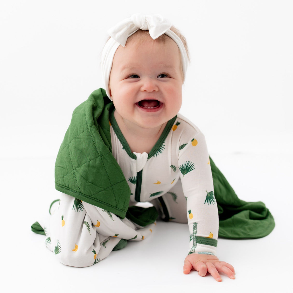 Tropical Palms Zippered Footie - HoneyBug