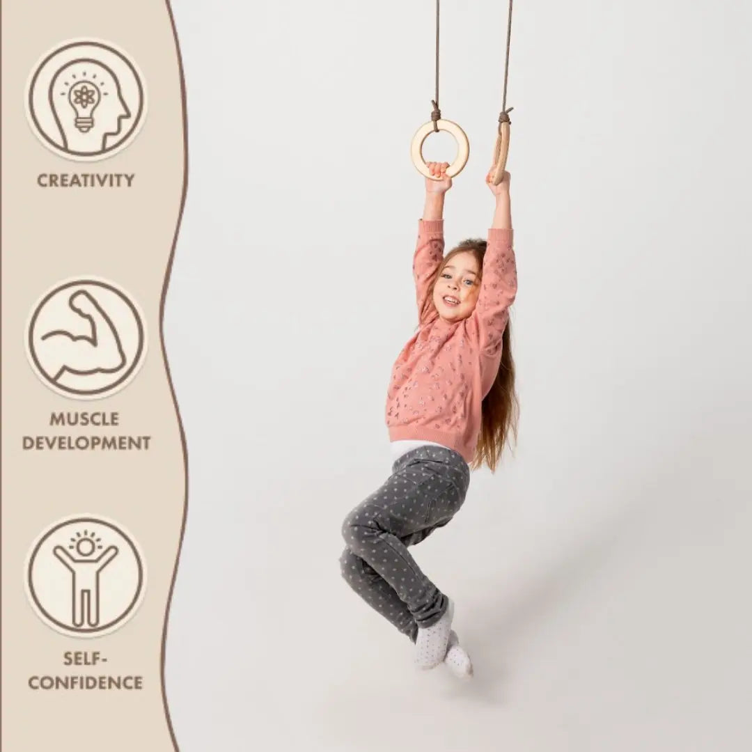 Wooden Gymnastic Rings for Kids - HoneyBug