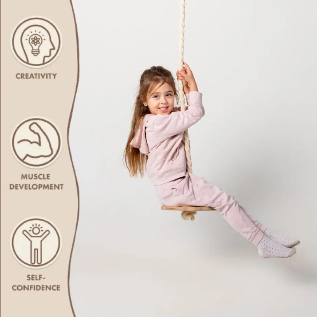Wooden Rope Swing for Kids - HoneyBug