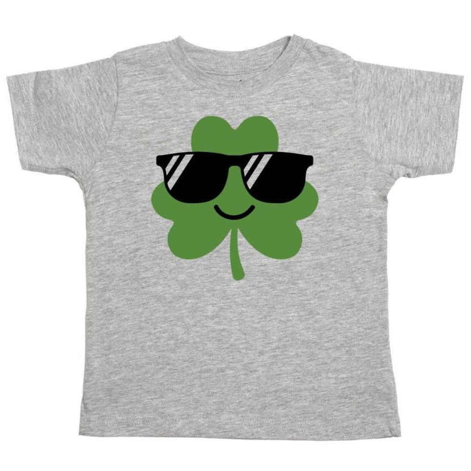 Cool Clover Short Sleeve Gray Shirt - HoneyBug