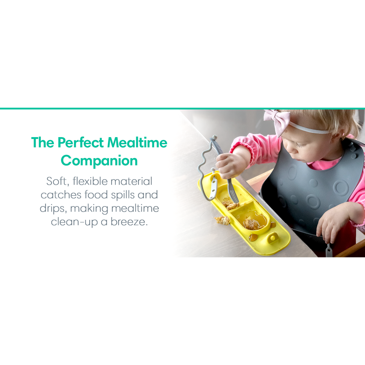 Busy Baby Bungee Bib & Utensil Set - HoneyBug