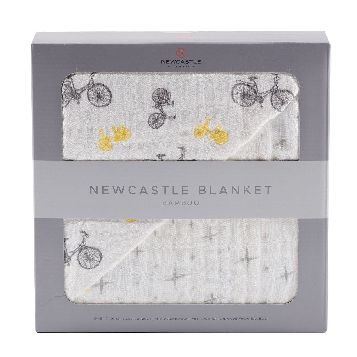 Vintage Bicycle and Northern Star Bamboo Muslin Newcastle Blanket - HoneyBug