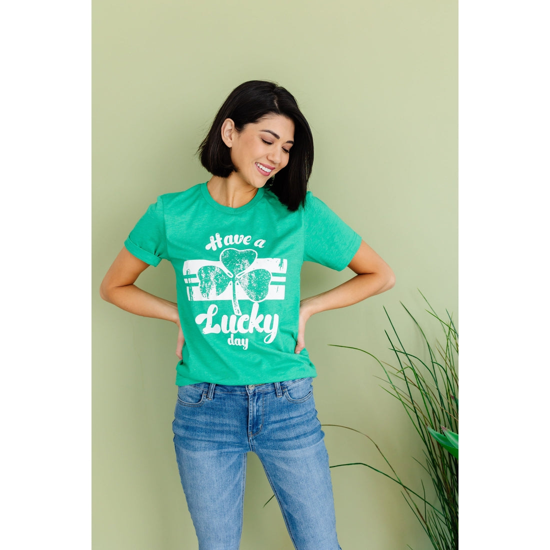 Have A Lucky Day Green Women's Tee - HoneyBug