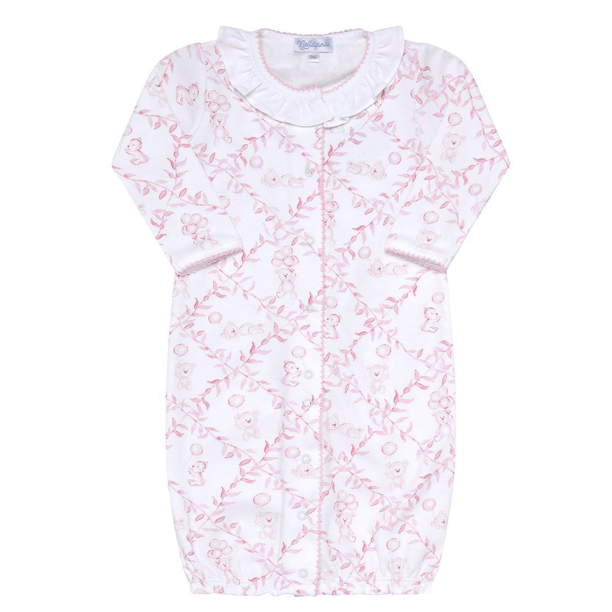 Pink Bears Trellace Baby Converter Gown - HoneyBug