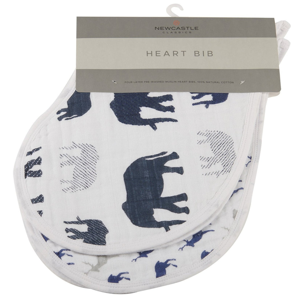 In The Wild Elephant Cotton Burp Cloth Bib 2PK - HoneyBug