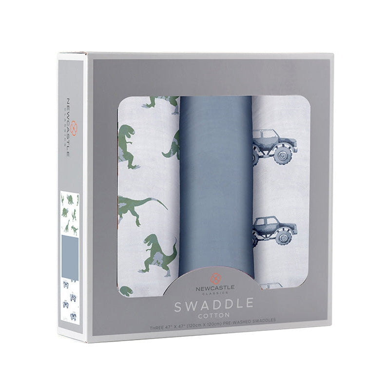 Rough Terrain Cotton Swaddle 3 Pack - HoneyBug