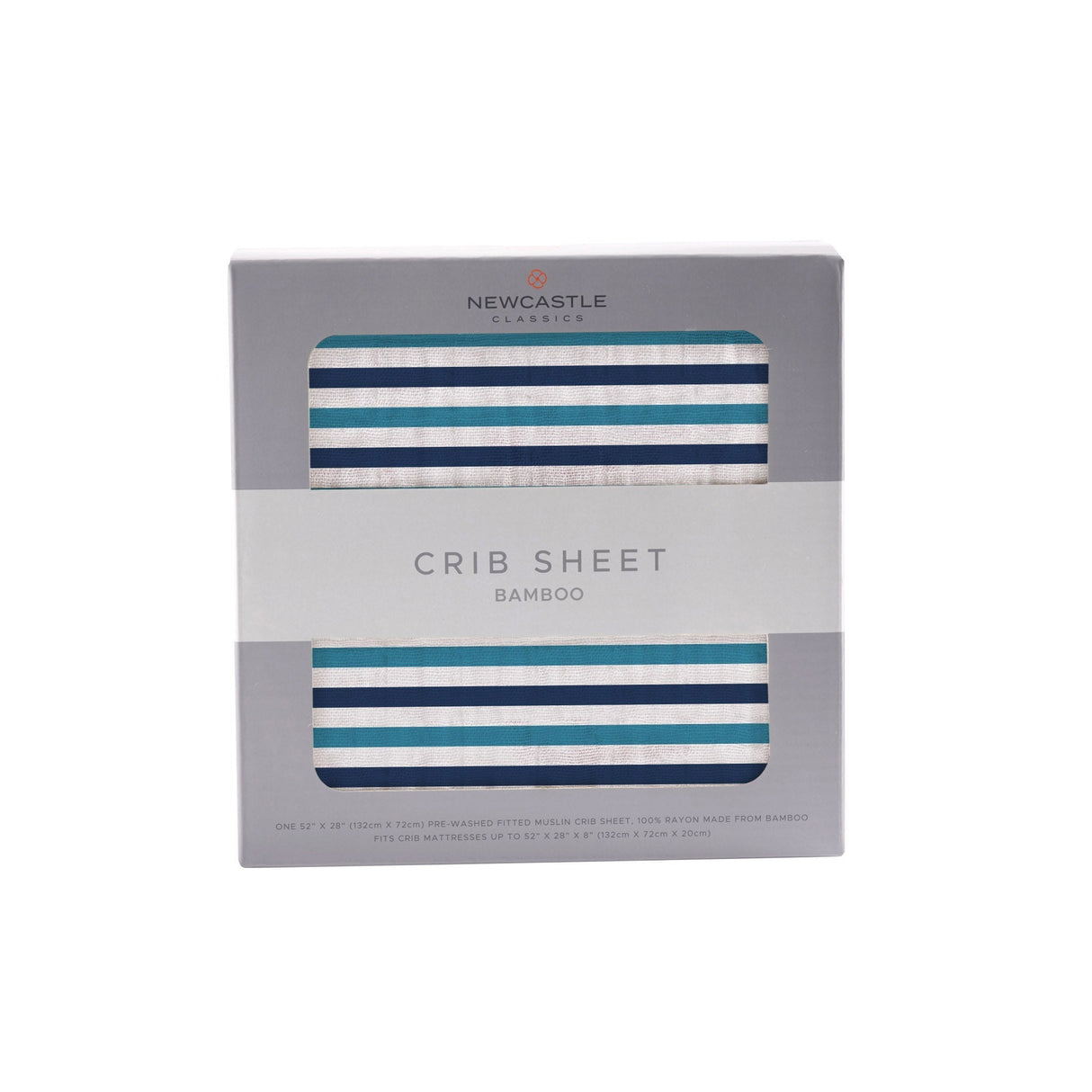 Blue and White Stripe Bamboo Crib Sheet - HoneyBug