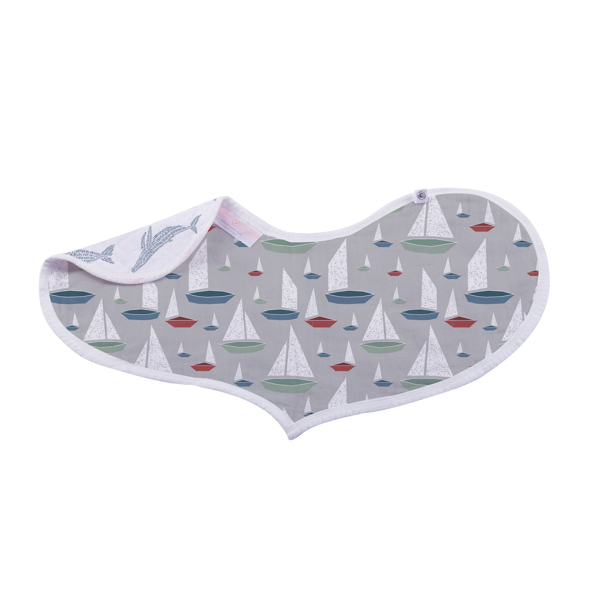 Ocean Tides Bamboo Burp Cloth/Heart Bib 2PK - HoneyBug