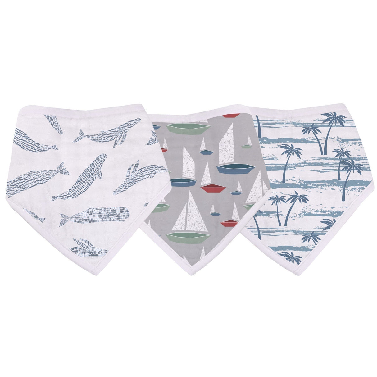 Ocean Tides Bamboo Bandana Bibs 3PK - HoneyBug