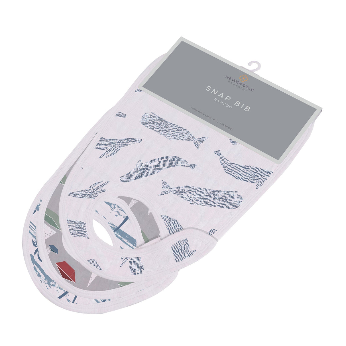 Ocean Tides Bamboo Snap Bibs - HoneyBug