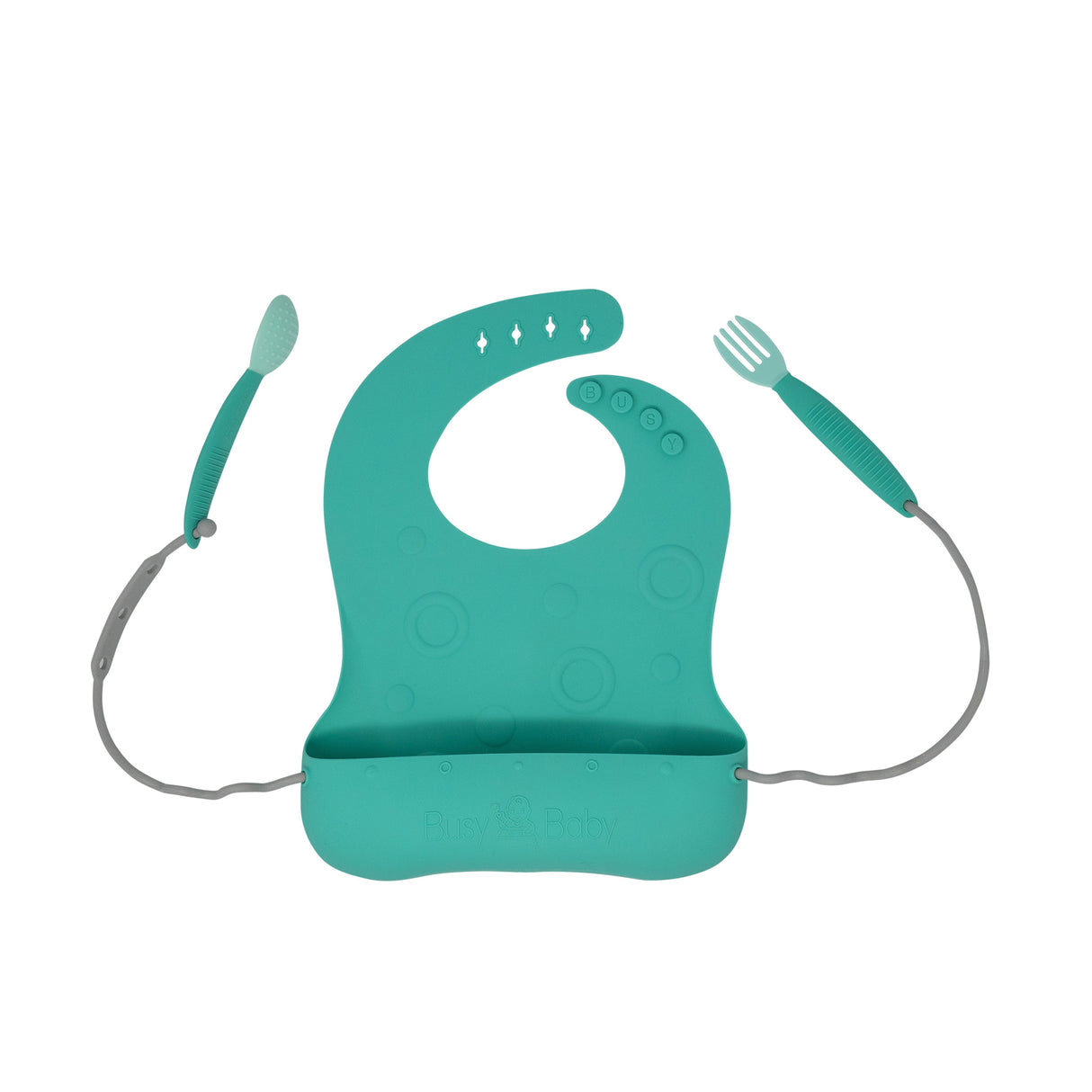 Busy Baby Bungee Bib & Utensil Set - HoneyBug
