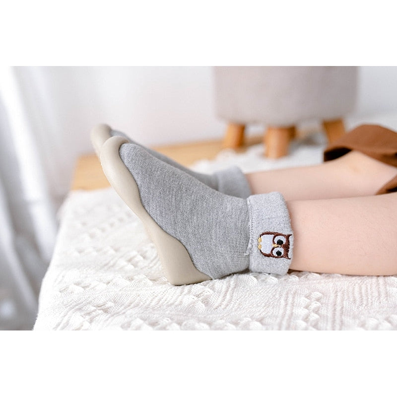 Baby Animal Sock Shoes - Owl - HoneyBug