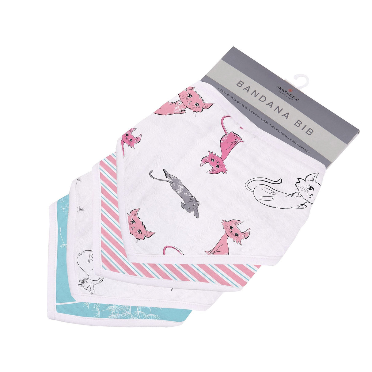 Dandelions Bamboo Bandana Bib 4PK - HoneyBug