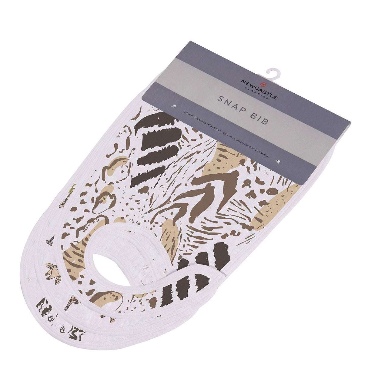 On The Savannah Bamboo Muslin Snap Bibs 3PK - HoneyBug