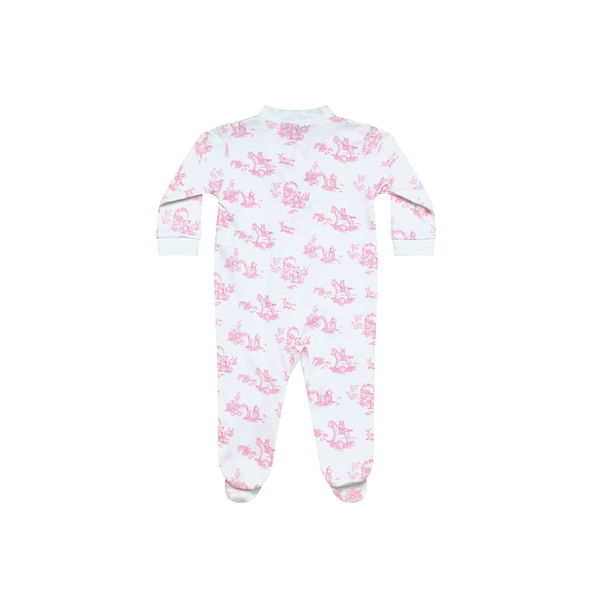 Pink Toile Zipper Footie - HoneyBug