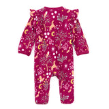 Bamboo Blend Ruffle Zip Footie - Woodland Dreams