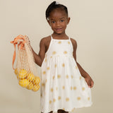 Organic Tie Back Strap Dress - Summer Sun - HoneyBug 