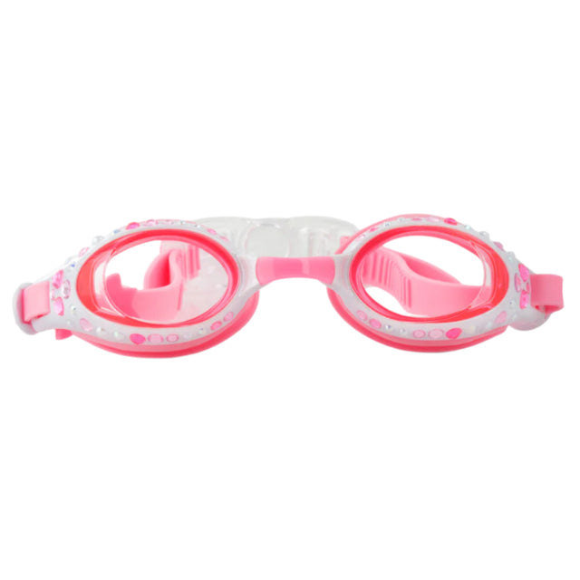 Pearl White Beautiful Bows Girl Kids' Swim Goggles - HoneyBug 