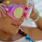 Morning Magenta Budding Flowers Girl Kids' Swim Goggles - HoneyBug 