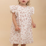 Organic Short Sleeve Flutter Dress - Petit Floral - HoneyBug 