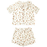 Organic Collared Puff Sleeve Top & Shorts Set - Fleur - HoneyBug 