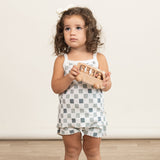 Organic Spaghetti Top & Short Set - Chequered - HoneyBug 
