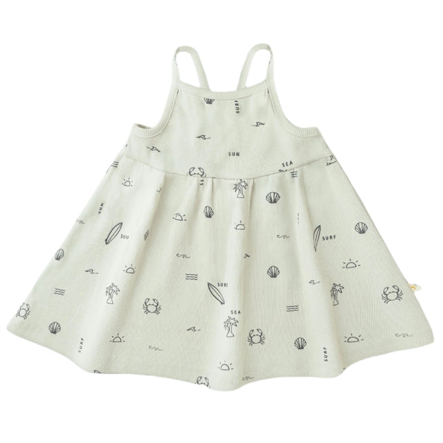 Organic Tie Back Strap Dress - Surf - HoneyBug 