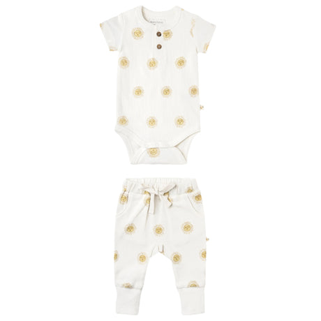 Organic Short Sleeve Romper & Pants Set - Summer Sun - HoneyBug 