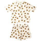 Organic Raglan Shirt & Shorts Set - Croissant - HoneyBug 