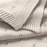 Organic Cotton Pointelle Baby Knit Blanket - Beige