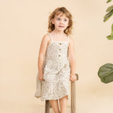 Organic Buttoned Tiered Dress - Petals - HoneyBug 
