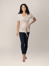 Organic Cotton Skin to Skin Wrap Top | Oatmeal Heather - HoneyBug 