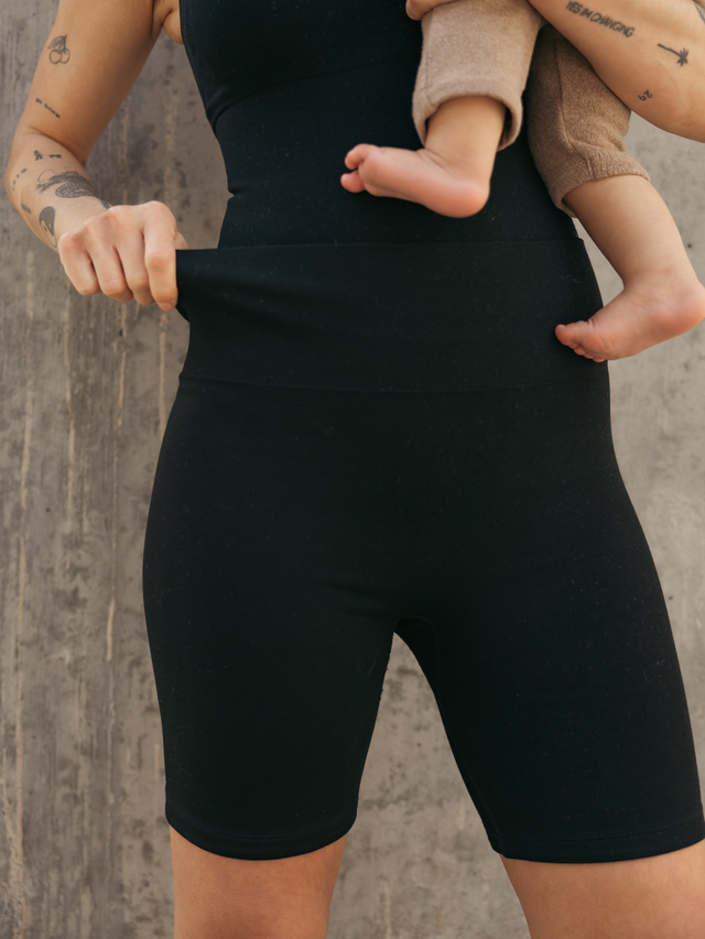 Sublime® Bamboo Maternity & Postpartum Bike Short | Black - HoneyBug 