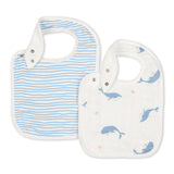Whale & Blue Wave Bib Set - HoneyBug 
