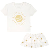 Organic Girls Tee and Skort Outfit - Sunshine - HoneyBug 